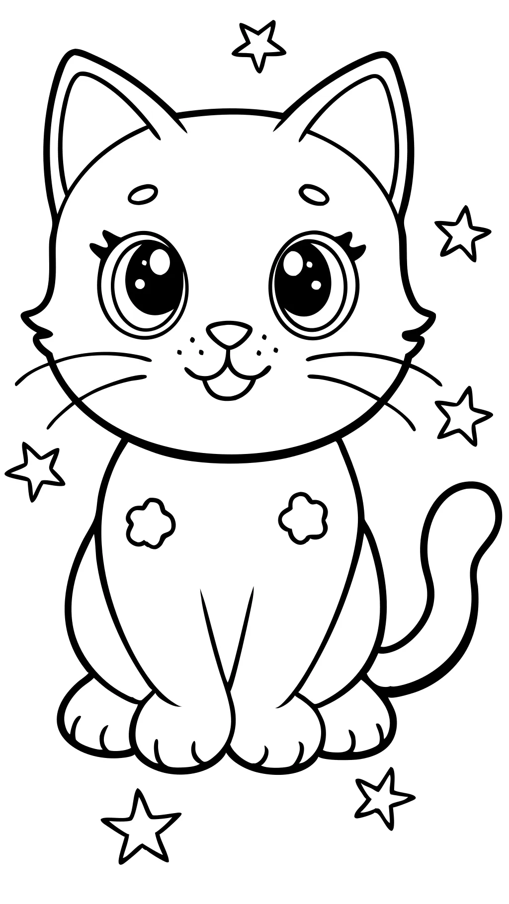 coloriage de chat mignon kawaii